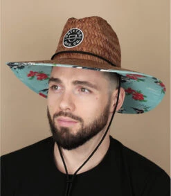 Brixton Crest Sun Hat Copper Canal Blue