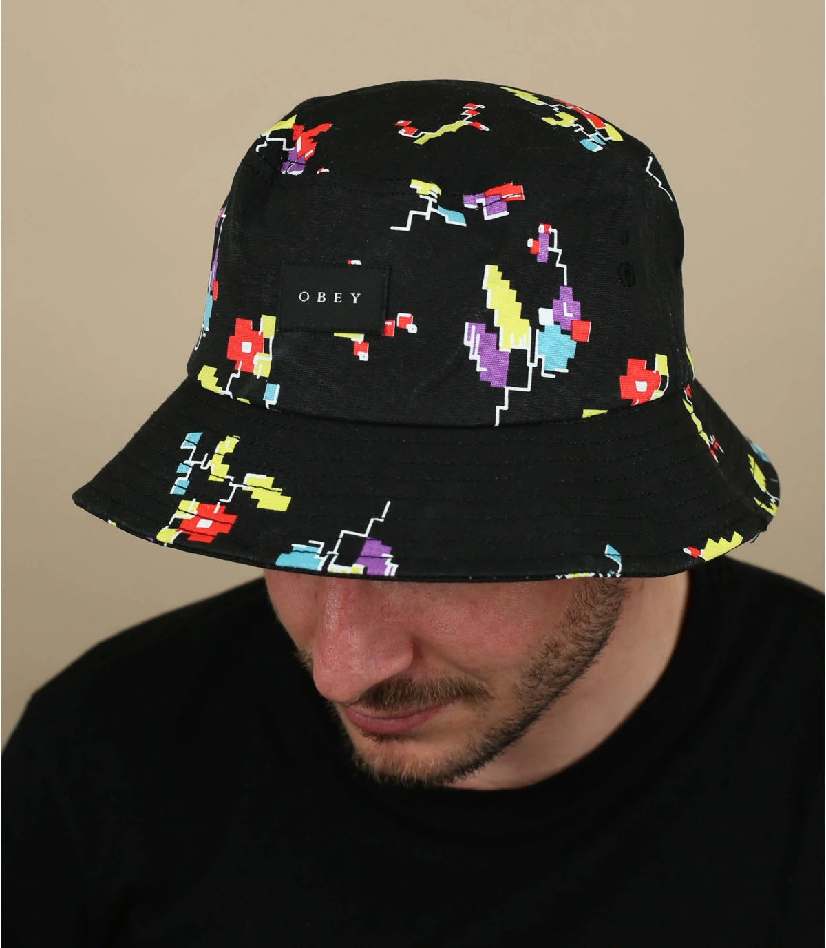 OBEY Digital Floral Bucket Black