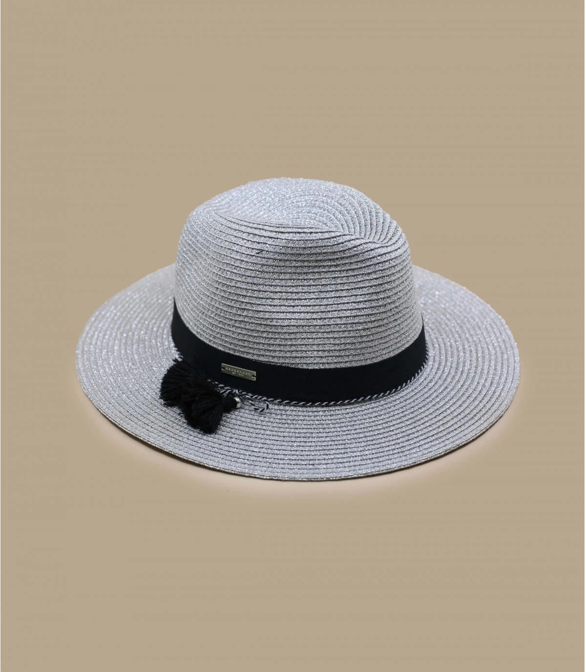 Seeberger Fedora In Shiny Braid Light Grey – Image 2