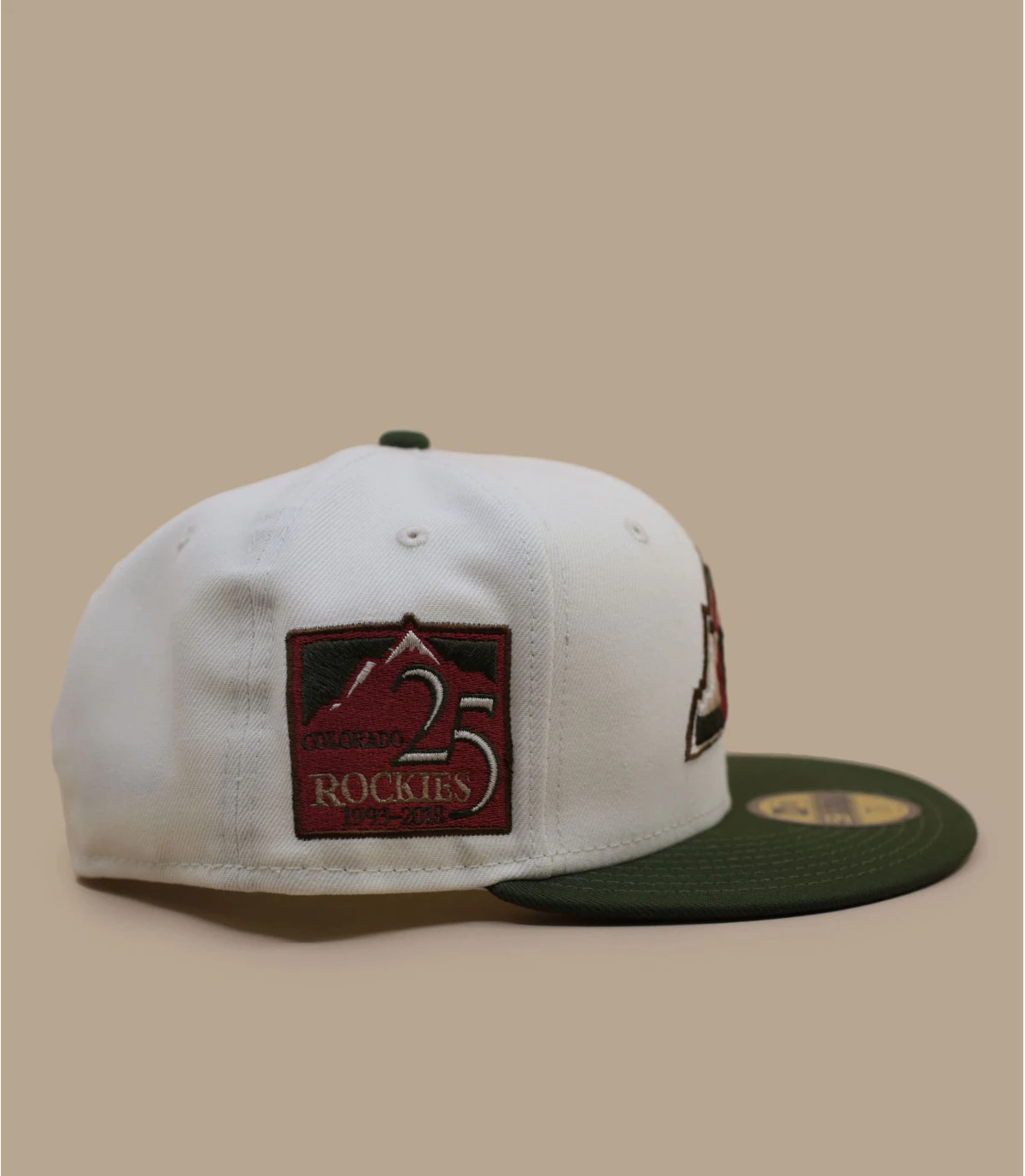 NEW ERA Side Patch 59Fifty Colorado Rockies Chrome Olive â Image 3